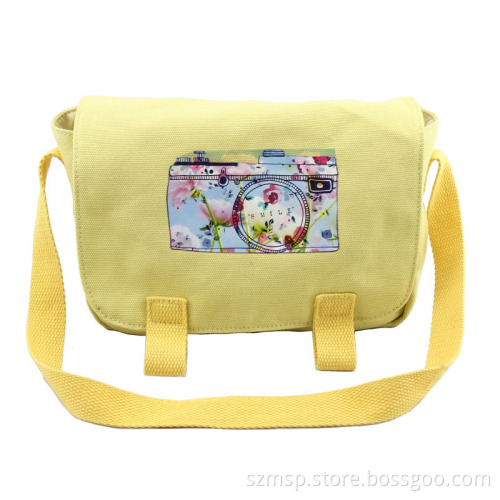 print flower camera canvas bag belt small kids school bag,message bag